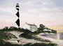 Cape Lookout, NC. Lighthouse: Watercolor Print.