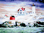 Cape Neddick, ME. Lighthouse: Watercolor Print.