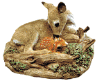 Cast Stone: Deer with Baby