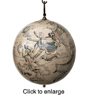 Celestial Replica Hanging Globe: 17th Century 12.5" Diameter - click to enlarge