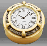  Chelsea Cable Paperweight Clock - Brass