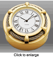  Chelsea Cable Paperweight Clock - Brass - click to enlarge
