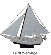 Chesapeake Skipjack Small Wood Model Boat - click to enlarge