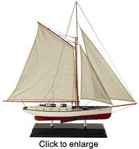 Classic Cruiser (1930) Model Wood Boat (Red Hull) - click to enlarge