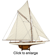 Columbia  Racing Yacht 1901 Model Boat - Ivory - Antique Finish - click to enlarge