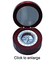 Compass in Round Rosewood Box - click to enlarge