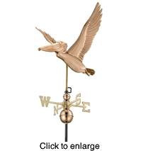 Copper Nautical Weathervane:  Pelican - click to enlarge