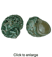 Cross Carved Jade Turbo Sea Shell 3.5" to 4" - click to enlarge