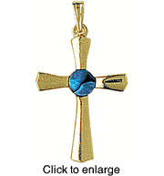 Cross Pendant Nautical Jewelry with Paua Shell - click to enlarge