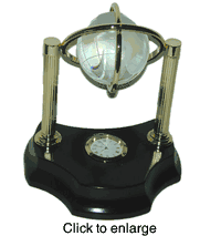 Crystal Globe with Clock - click to enlarge