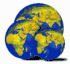 Dark BlueTopographical Inflatable Globe 27"