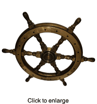 Deluxe Ship Wheel 24" -  Antiqued Finish - click to enlarge