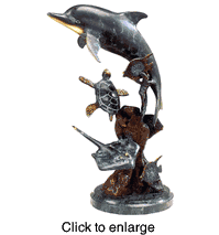 Dolphin and Friends Bronze Sculpture Collectible  - click to enlarge