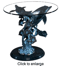 Dolphin Seaworld Nautical End Table - click to enlarge