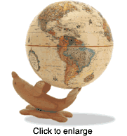 Dolphin  World Globe 12"  - click to enlarge