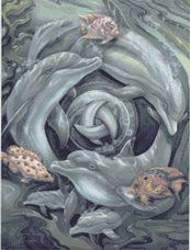 Dolphins Nautical Note Cards