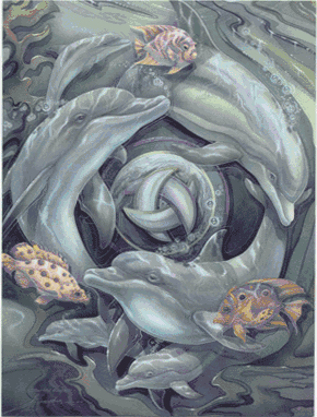 Dolphins Nautical Note Cards 