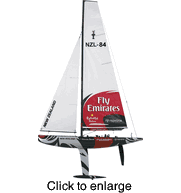 ETNZ 1M America's Cup Remote Control Racing Yacht  Sailboat Kit  by Thunder Tiger  - ABS Hull - click to enlarge