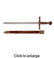Excalibur 9.5" Letter Opener with metal stand and Scabbard - click to enlarge