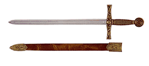Excalibur 9.5" Letter Opener with metal stand and Scabbard