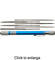 Excel Alum. Handle w/ 6 Assorted Mini Files - click to enlarge