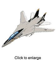 F - 14A Tomcat, VF - 84, "Jolly Roger", (NAVY). - click to enlarge