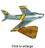 F -  86 Sabre , (USAF),  Small Wood Airplane Model - click to enlarge