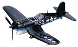 F4U-1A  Corsair  Wood Airplane Model (NAVY) #29 Blue, loaded.