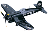 F4U-5N Corsair (Night Fighter) Model Airplane NAVY, Blue, loaded.