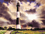 Fire Island, NY. Lighthouse: Watercolor Print.