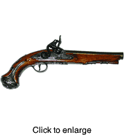 George Washington's Flintlock Pistol Replica Deluxe - click to enlarge