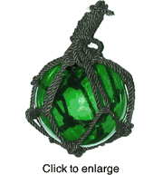 Glass Fishing Float Replica Green 7" - click to enlarge