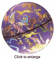 Globe Detail when Illuminated - click to enlarge