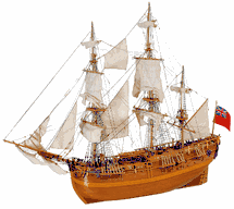 H.M.S. Endeavour Wooden Model Ship Kit by Artesania Latina