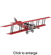 Hanging Detailed Jenny Model Airplane - Red - 31" - click to enlarge