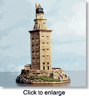 Harbour Lights Lighthouse La Coruna Spain - click to enlarge