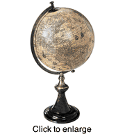 Hondius Terrestrial  Globe Reproduction on Classic Paris Stand - click to enlarge