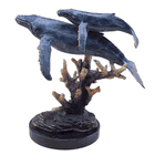 Humpback Whales Brass Sculpture