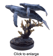 Humpback Whales Brass Sculpture - click to enlarge