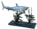 Imperial Finish Shark Brass Statue Sculpture