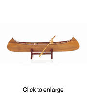 Indian Girl Wood Canoe Model Boat - click to enlarge