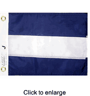 Individual Marine Grade Nautical Signal Flag Letter J  -  Size O - click to enlarge