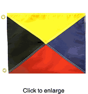 Individual Marine Grade Nautical Signal Flag Letter Z  -  Size O - click to enlarge