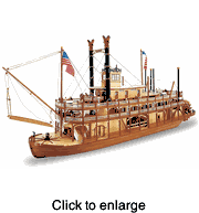 King of the Mississippi Riverboat Wooden Model Ship Kit by Artesania Latina - click to enlarge