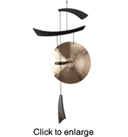 Large Emperor Gong with Black Wood by Woodstock Chimes - click to enlarge