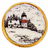 Leather Tab Keychain:  Winter Lighthouse