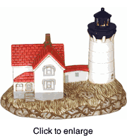 Lefton Cape Neddick Rotating Beacon Lighthouse - click to enlarge