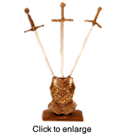 Letter Opener Set: 3 Swords on Breast Plate - click to enlarge