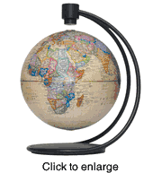 Levitating World Globe 8" - Antique Ocean - click to enlarge