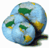 Light Blue Political Inflatable Globe 12"